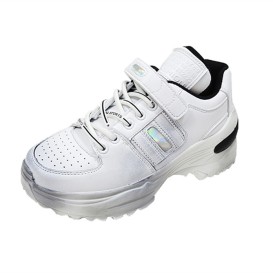 Chunky Sneakers Women Leather Dirty-look...