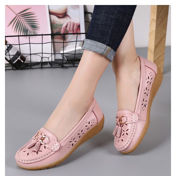 Women Flats Summer Women Genuine Leather Shoes Wit...