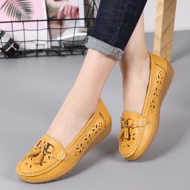 Women Flats Summer Women Genuine Leather...